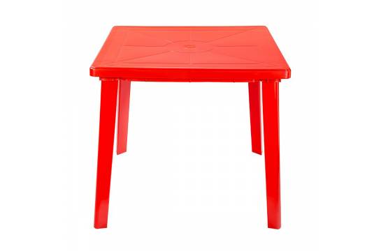 Стол квадратный (800х800х710мм.)красный пласт.