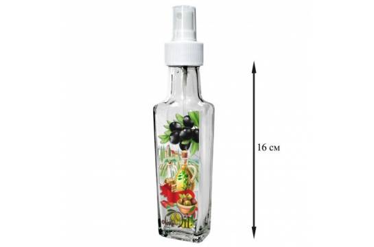 Бутылочка с кнопочным дозатором для оливковог масла с чесноком, 100/250 мл, стекло
